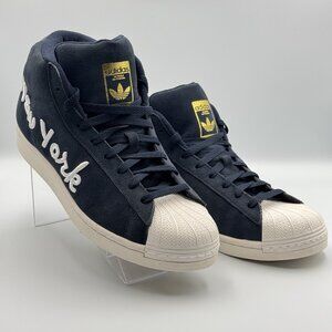 ADIDAS PRO MODEL LEGEND INK RETRO MID “NEW YORK” EDITION NAVY/WHITE MENS 9.5